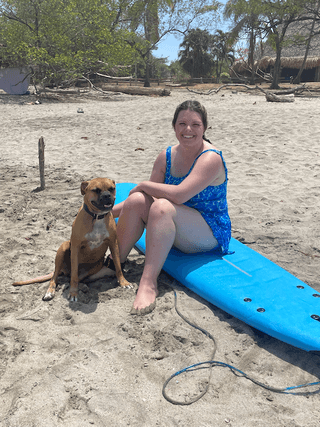 Ali met the local beach pup
